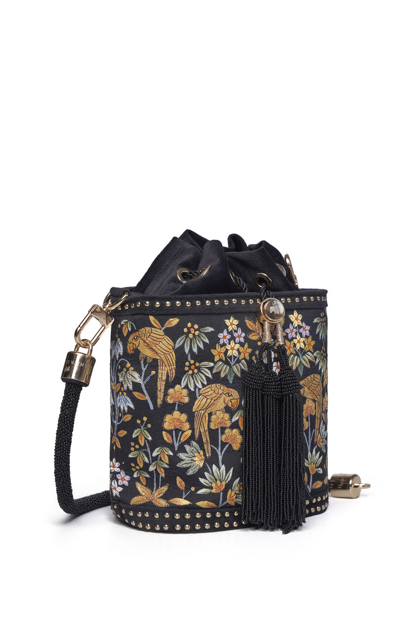 Pichhwai Bucket Bag - Nightingale Black, Black, image 7